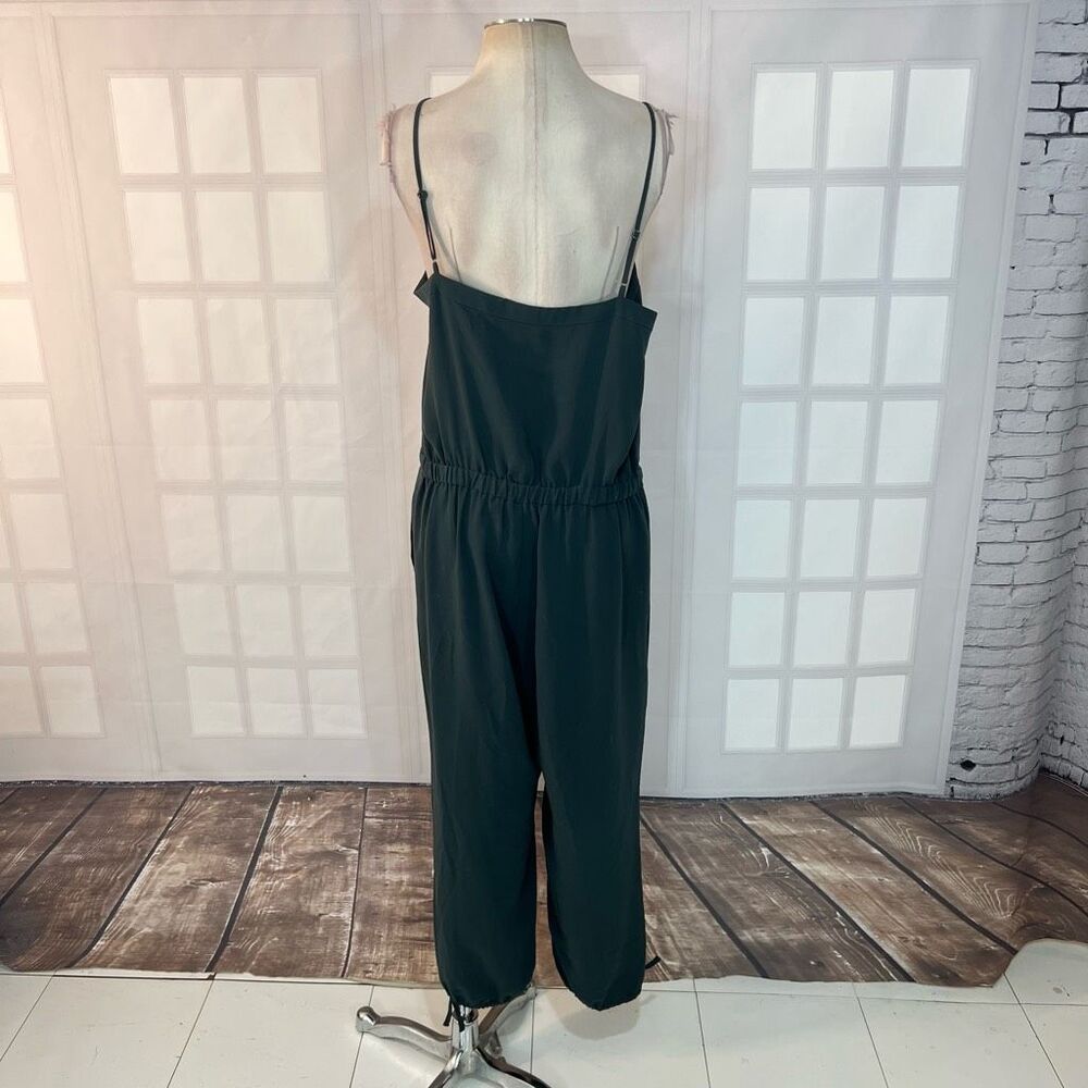 Madewell hunter green slip on elasticized waist jumpsuit with pockets size xl - Picture 6 of 12
